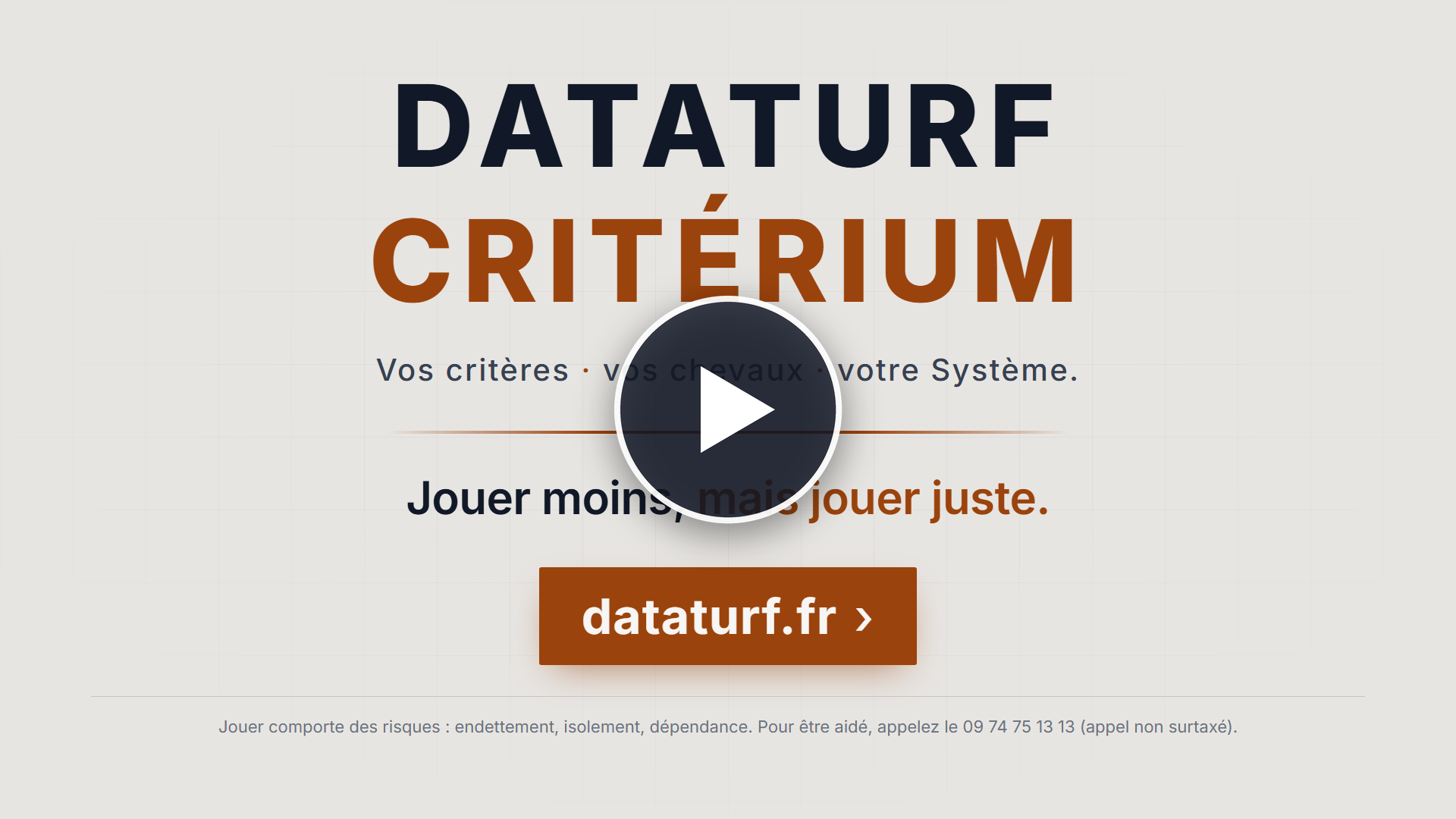 Vidéo de présentation de Dataturf Critérium